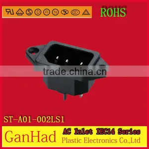 3 Pin AC Inlet& ROHS/HF and UL .cUL.VDE.SAA.EK.SAA Approved. thumbnail-1
