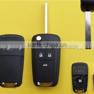 Flip Folding Key Shell for Chevy Remote Key Case Cover 3 Buttons Chevrolet Cruze HU100 Blade thumbnail-1
