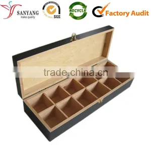 Wooden 12 Compartments Tea Box Custom Tea Storage Box thumbnail-1