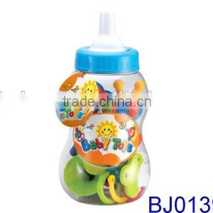 Cute Plastic Small Feeding Bottle With Infant Baby Rattles Toy thumbnail-1