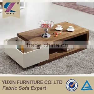 Living Room Furniture Tea Table Design,modern Wood and Glass Coffee Table With Storage thumbnail-1