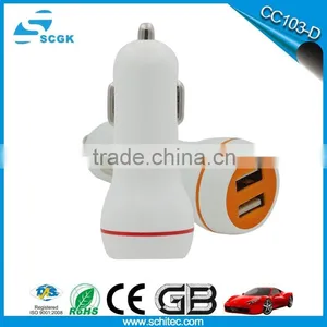 2016 SCGK Dual Usb Car Charger 3.4A With Led Ring thumbnail-1