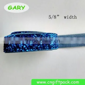 White Glitter Stretch Velvet Elastic Ribbon thumbnail-3