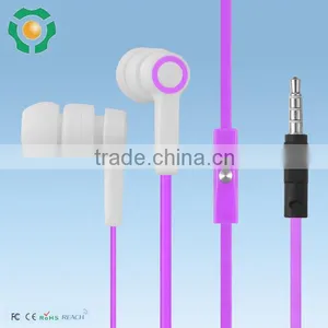 Colorful Wired Earphones With Flat Cable and 3.5 mm Plug for Enjoying Music thumbnail-1