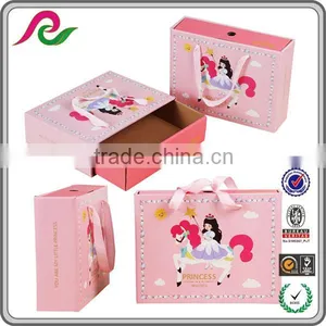 Stronger Pink Corrugated Gift Drawer Box With Handle thumbnail-1