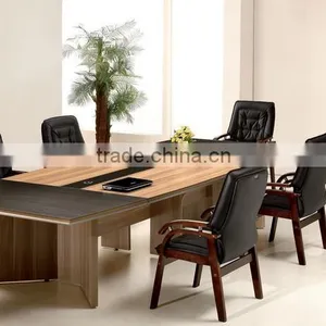 Round Wood Modern Design Office Meeting Table thumbnail-1