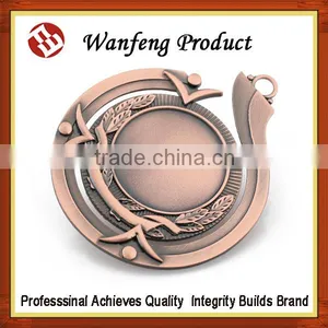 2015 NEWEST Promotional Gold Silver Bronze Have Ribbon Embossing Metal Medal FOR Sales thumbnail-1