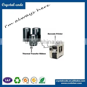 International Standard Thermal Transfer Wax Printing Ink Ribbons Black Color for Barcode Printer thumbnail-1