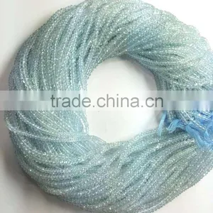 Top Quality Diamond Cut Faceted Aquamarine Beads thumbnail-1