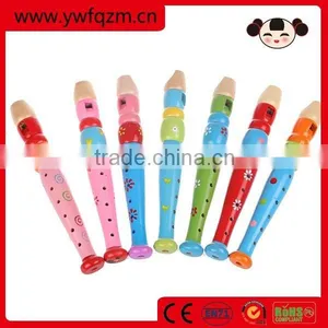 Factory Supply Cheap Colorful Wooden Flute Toy thumbnail-1