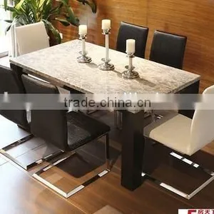 Fashional White Marble Top Dining Table Set thumbnail-5