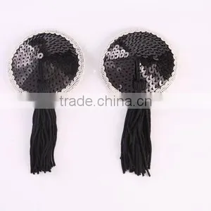 Heart Shape Sexy Glitter Nipple Cover Tassel thumbnail-2