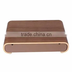 Original SAMDI Oak/Walnut Wood Holder With Drawer for MacBook Laptop Computer - Brown/Black thumbnail-4