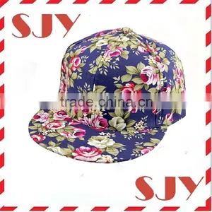 Hawaii Floral Print Flat Bill Hip-hop Baseball Cap thumbnail-5