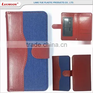 Two Color Universal Mold Make Denim Leather Cell Phone Case for Oppo R831k f1 R831 f1 Plus thumbnail-1
