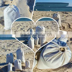 Customized Printing White Cotton Bags With Double Drawstring thumbnail-3