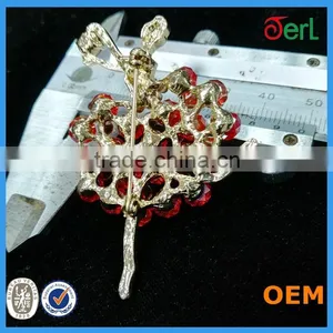 Hot Sales Luxury Colorful Diamond Temperament Girl Ballet Dance Brooch for Ladies thumbnail-2