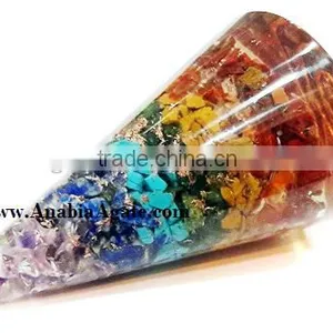 Chakra Orgone Cone:Wholesale Healing Orgone : Chakra Layered Orgone Cone thumbnail-5