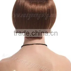 Wholesale Price Offer Ladies Dark Gold Very Short Bob Hair Wigs for Black Women thumbnail-4