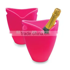 New Frosted Plastic Champagne Ice Bucket, Wine Beer Bucket With Two Handles thumbnail-1