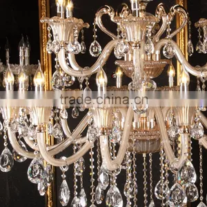 Cognac Glass Plate Arabic Style Candle Chandelier thumbnail-5