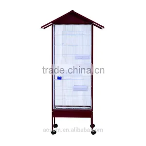 Pawhut Maroon White Metal Parrot Cage thumbnail-2