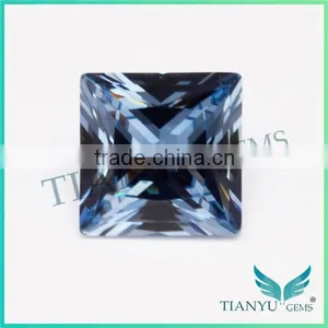 10x10mm Light Sea Blue 106# Square Princess Cut Synthetic Spinel thumbnail-1