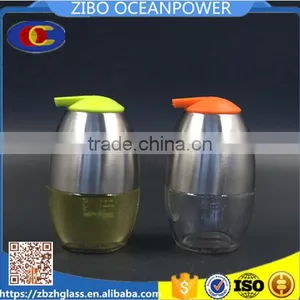 Glass Oil Vinegar Bottle Spice Jar With Stainless Steel Coat thumbnail-1
