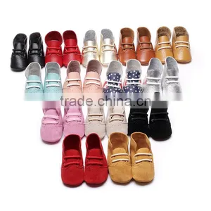 2017 New Designs Genuine Leather Usa Flag Baby Moccasins High Heel Baby Girl Shoes With Air Hole thumbnail-6