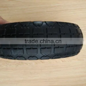 Hot Sale Durable Red Plastic Rim 10"x3.50-4 PU Wheel thumbnail-3