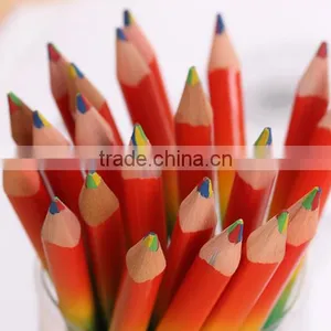 Hot Sales 7inch Triangle Four Color Lead Rainbow Wooden Color Pencils thumbnail-2