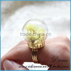 Wholesale Glass Globe Bottle (24mm) With Gold Plated Lace Adjustable Ring thumbnail-5