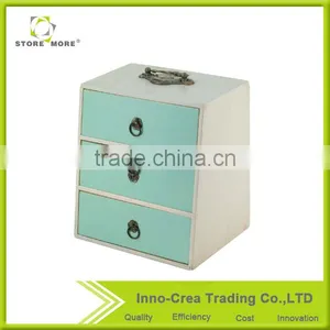 3 Drawers MDF Wooden Custom Girls Jewelry Storage Box thumbnail-1