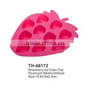 Silicone Ice Cube Tray With Strawberry Shape thumbnail-1