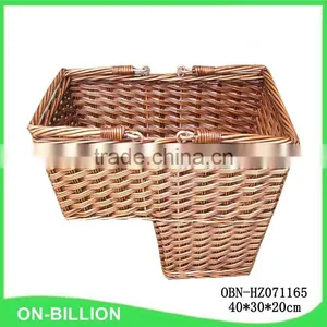 Brown Vintage Wicker Storage Basket for Stair Step thumbnail-2