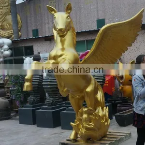 Fiberglass Gold Flyhorse Sculpture Figurine thumbnail-3