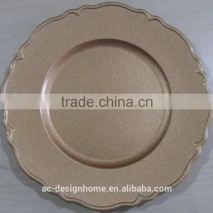 GOLD GLITTER PP PLASTIC CHARGER PLATE thumbnail-1