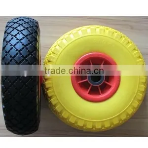 Flat Free Wheel pu Wheel 3.00-4 Solid Wheel thumbnail-1