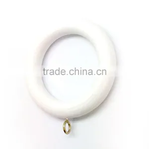 White Wooden Timber Curtain Rod Ring For Curtain Rod 35mm thumbnail-2