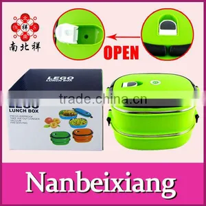 1.8L Stainless Steel Heated Lunch Box Tiffin Carrier/Leakproof Bento Lunch Box thumbnail-1