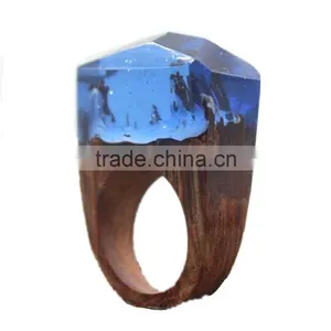 Fashion Forest Natural Wood Resin High-quality Handcraft Ring ,OEM Original Ring Big Brand thumbnail-3