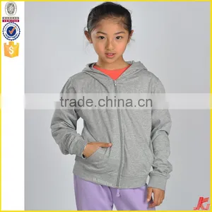 Factory Directly Sales Girls Zipper up Plain Sweatshirt Shirts thumbnail-1