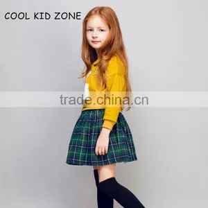 STOCK Available!COOL KID ZONE Autumn Winter New Design 100%cotton Long Sleeve Mini Girl Skirts and Tops Suit Girl Skirts thumbnail-3
