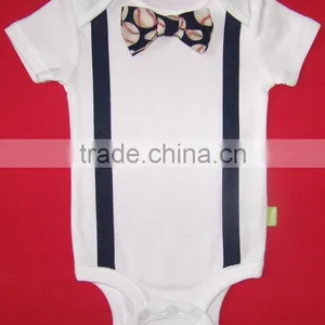 Newborn Baby 100% Cotton Clothes Baby Boys Infant Tie Rompers Toddlers Cute Clothes thumbnail-1