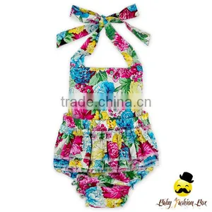 HYB178 Yihong New Arrive Children Clothing Ruffle Baby Girls Halter Summer Baby Romper thumbnail-1