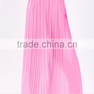 2015 Hot Sale Pleated Skirts Design Elegant Long Maxi Skirt for Women thumbnail-2