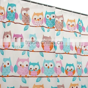 Cute Owl Shower Curtains PEVA 7171" Bathroom Products Waterproof Polyester Shower Bath Curtain With 12 Hooks thumbnail-5
