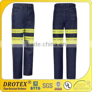 Reflective Striped Cotton Industrial Fireproof Work Jeans thumbnail-1