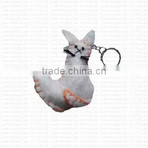 Natural Sheep Wool Hand Made Felted Key Ring thumbnail-4
