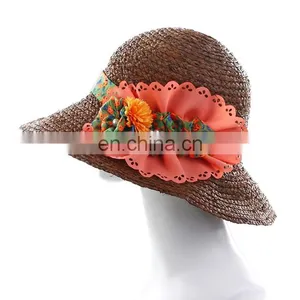 New Fashion Casual Spring And Summer Sunsreen Women High-end Beach Straw Hat thumbnail-3